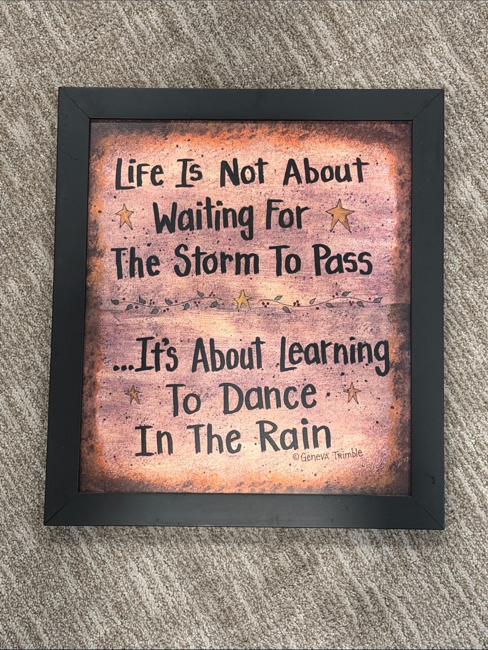 Inspirational Wall Art Sign - Pink/Orange Textured Quote